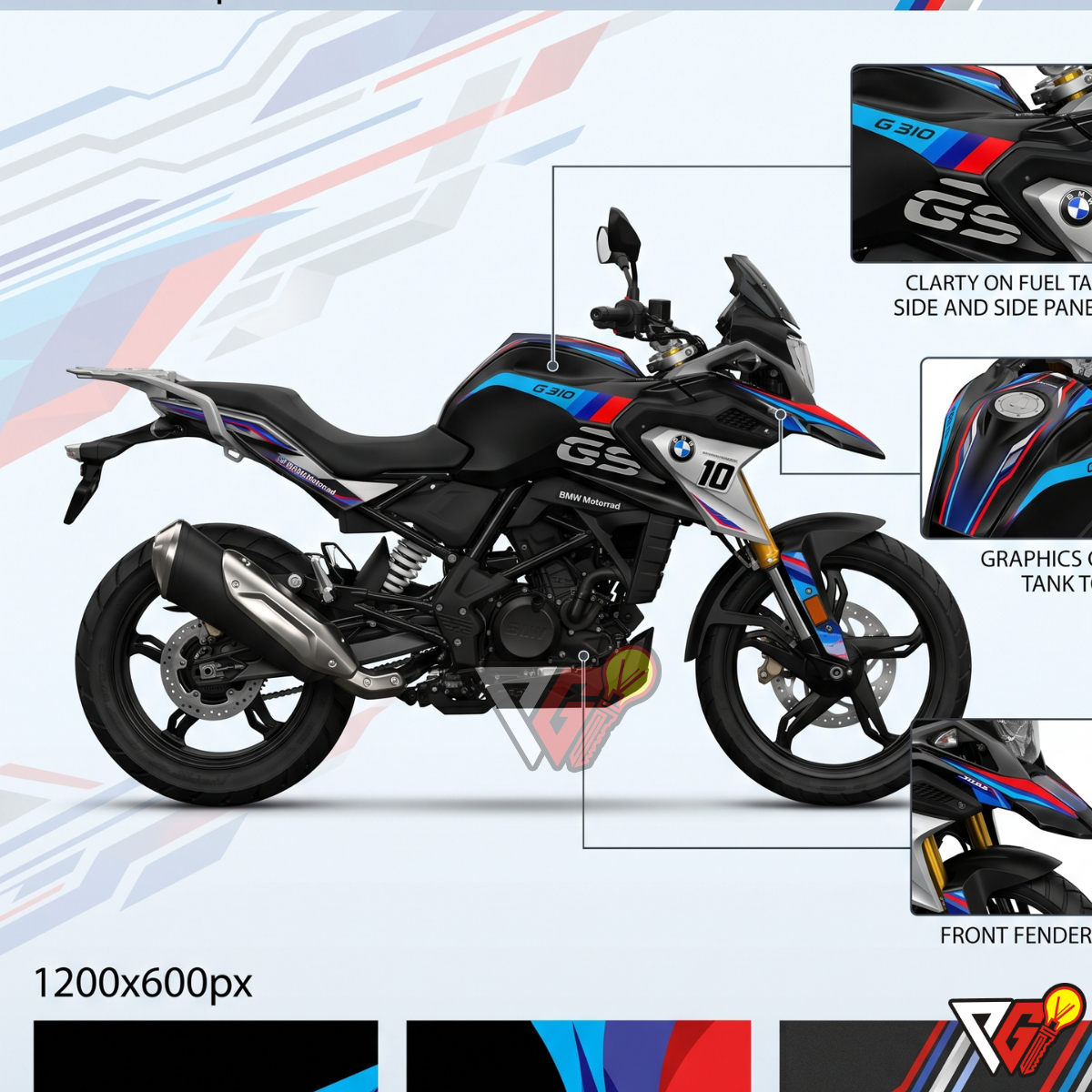 BMW G310GS - Motorsport Tricolor Wrap (Real Install)