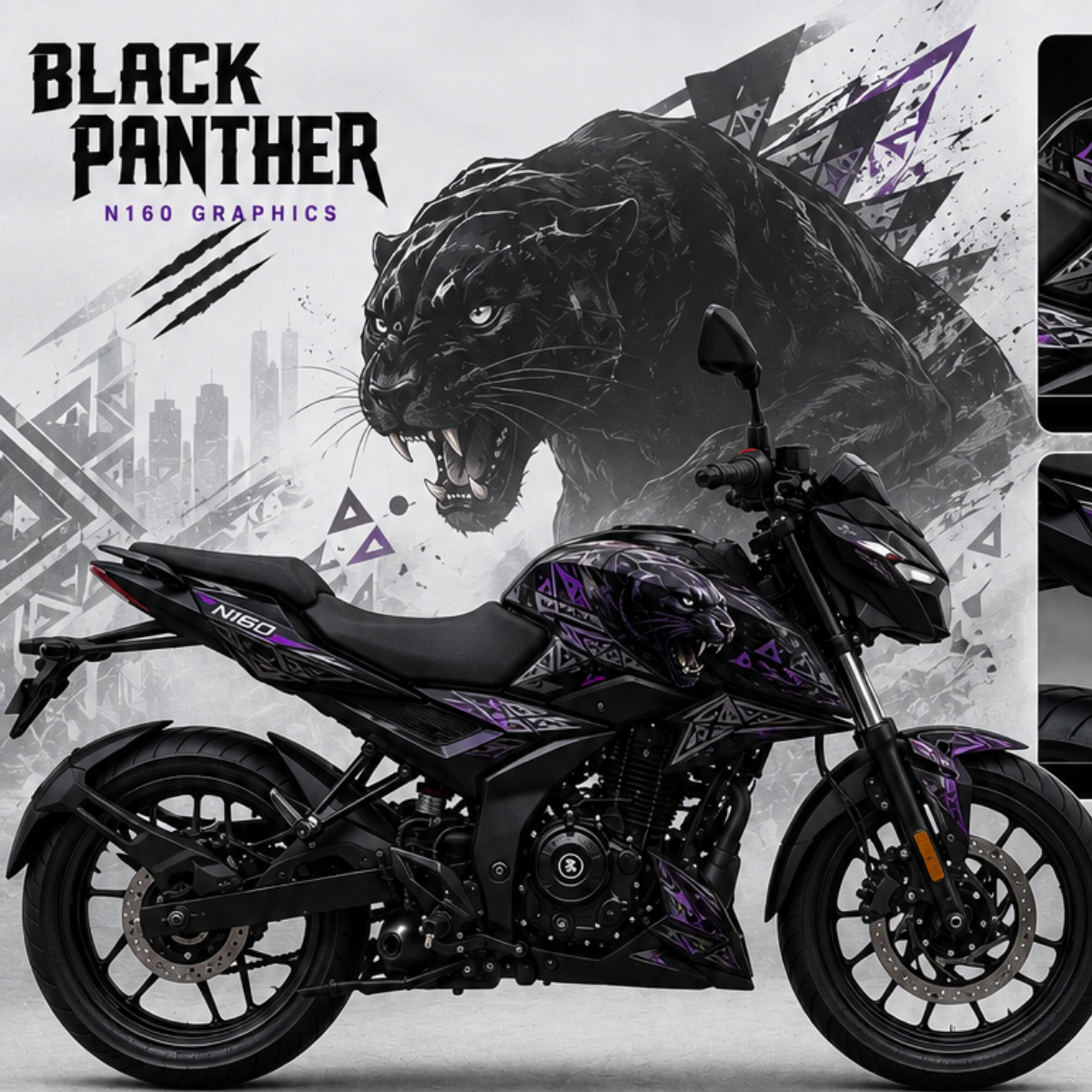 Bajaj Pulsar N160 - Black Panther Wrap