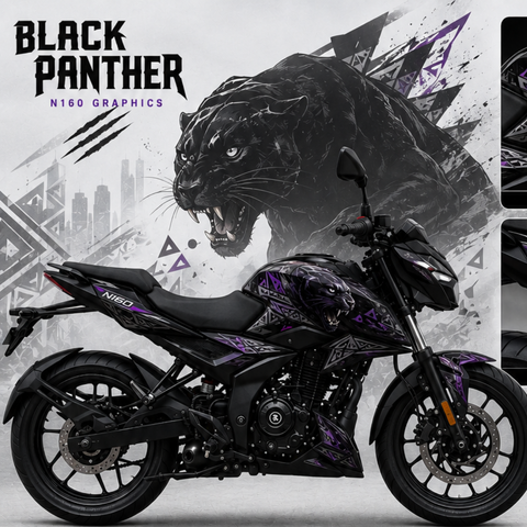 Bajaj Pulsar N160 - Black Panther Wrap