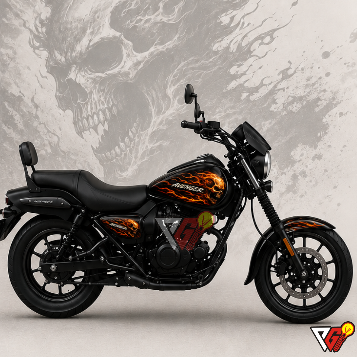 Bajaj Avenger - Fire Skull Wrap