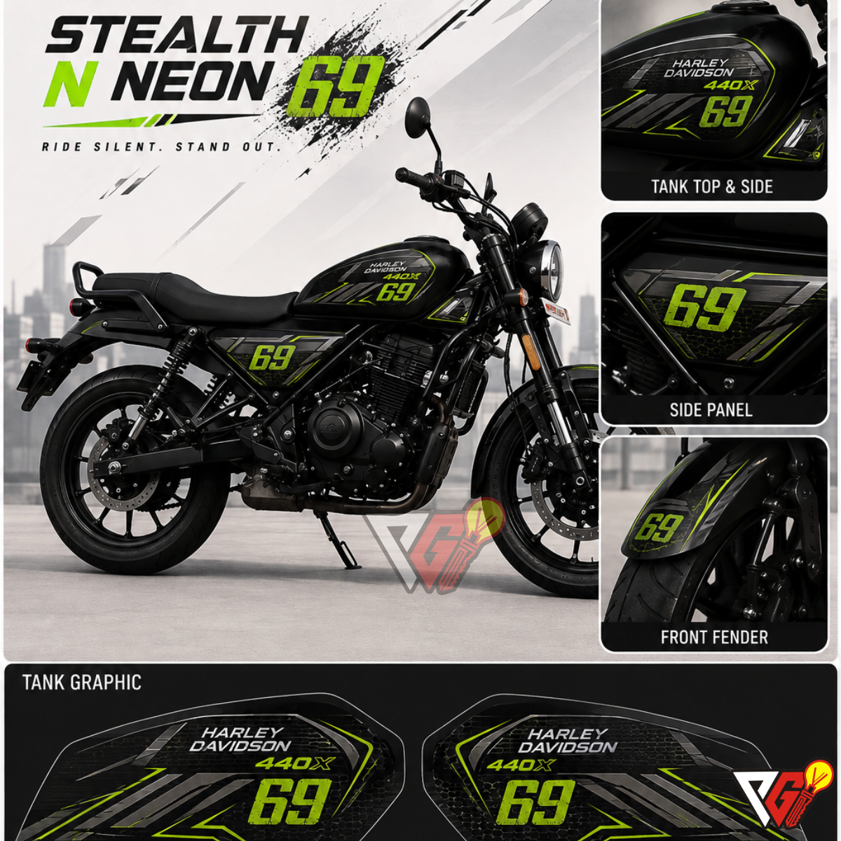 Harley-Davidson X440 - Stealth N Neon Wrap