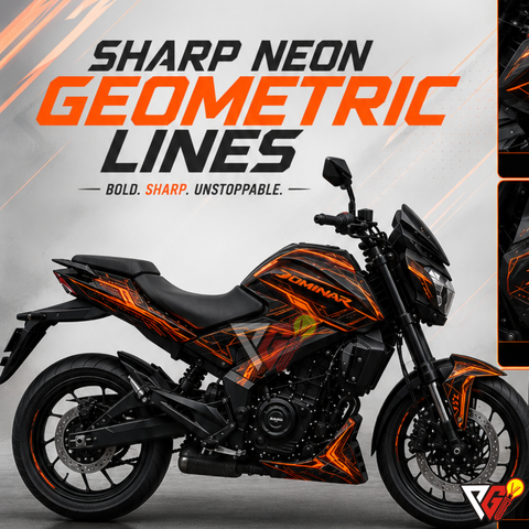 Bajaj Dominar - Sharp Neon Geometric Wrap