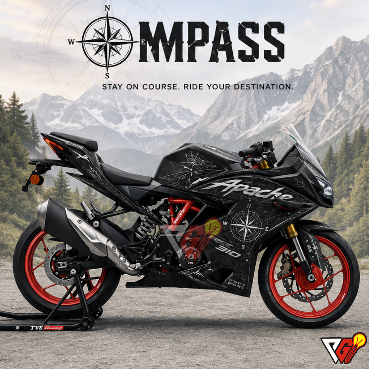 TVS Apache RR 310 - Compass Black Wrap