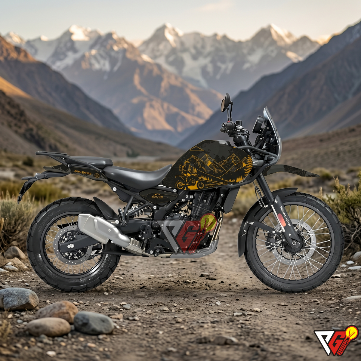 Royal Enfield Himalayan 450 - Black Gold Map Wrap