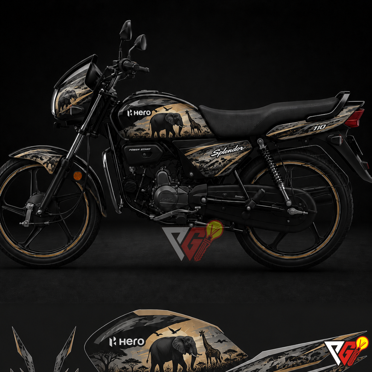 Hero Splendor - Wildlife Safari Wrap