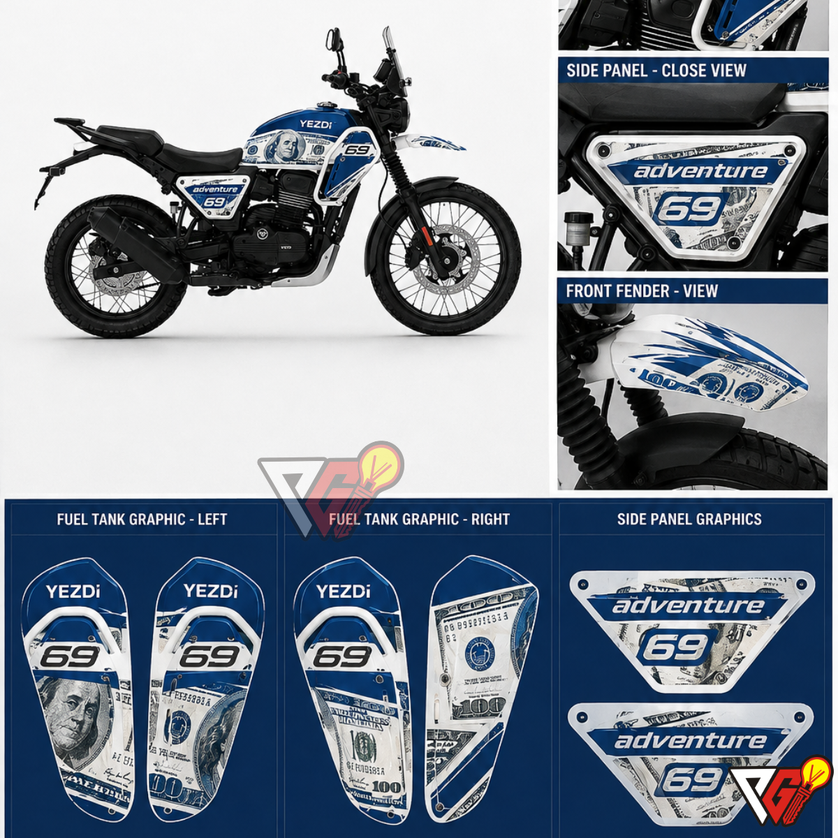 Yezdi Adventure - Dollar Bill Wrap