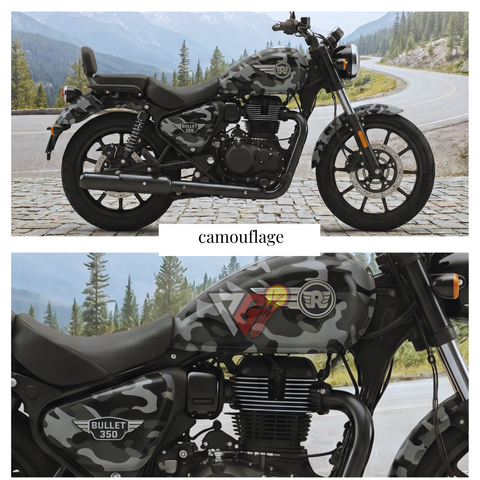 Royal Enfield Meteor - Grey Camouflage Wrap