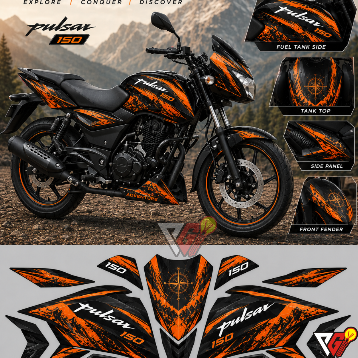 Bajaj Pulsar 150 - Adventure Splash Wrap