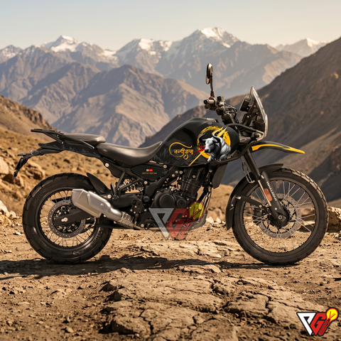 Royal Enfield Himalayan 450 - Black Yellow Emblem Wrap