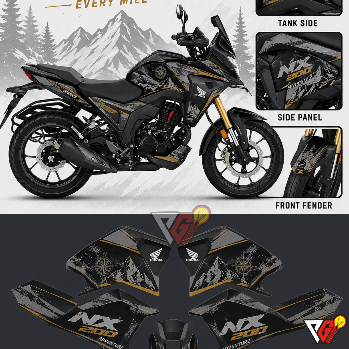 Honda NX200 - Conquer Every Mile Edition Wrap