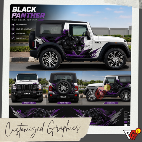 Mahindra Thar - Black Panther Wrap