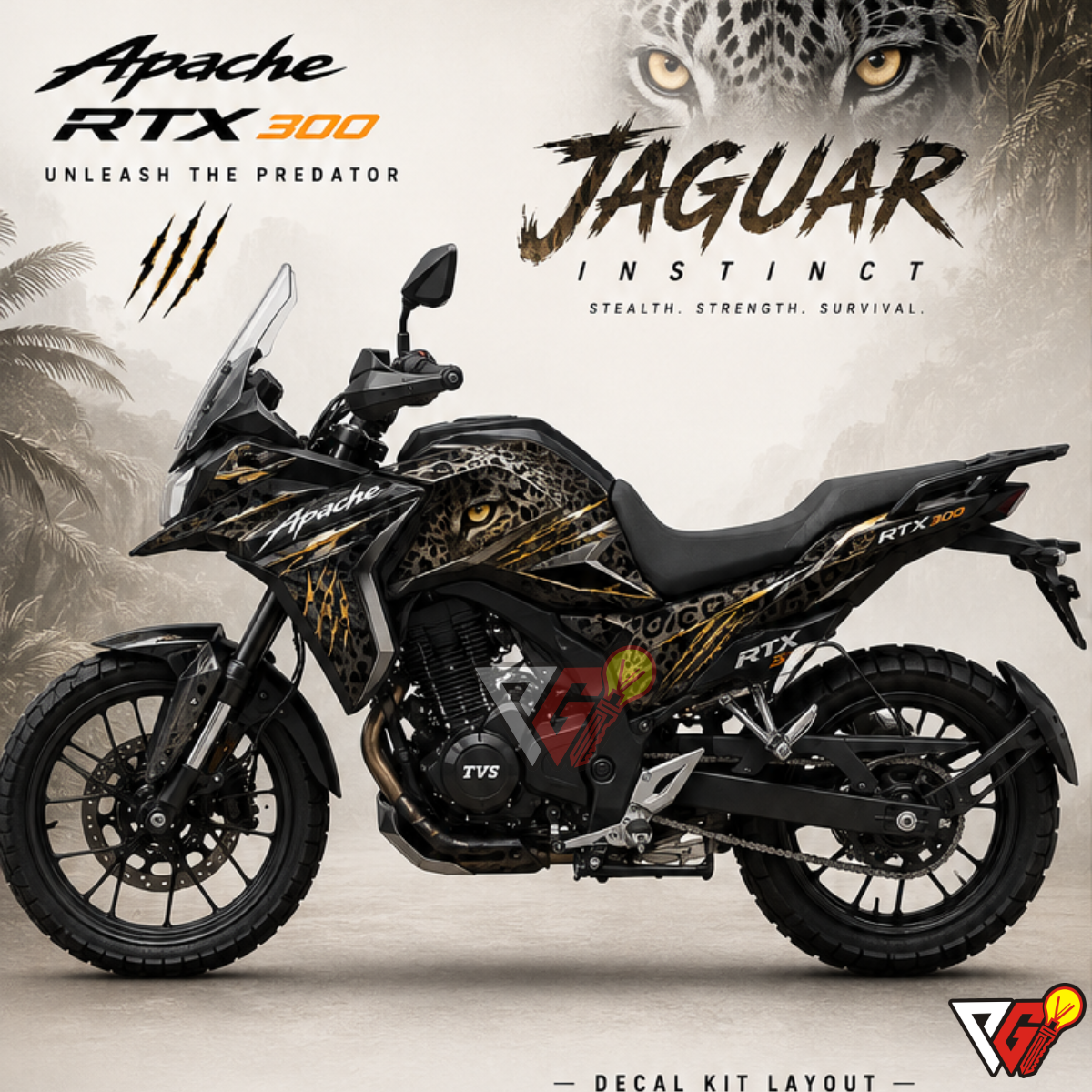 TVS Apache RTX 300 - Jaguar Instinct Wrap