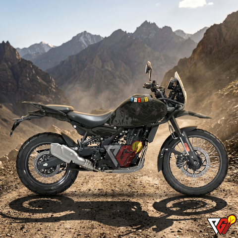 Royal Enfield Himalayan 450 - Black Tricolour Stripe Wrap