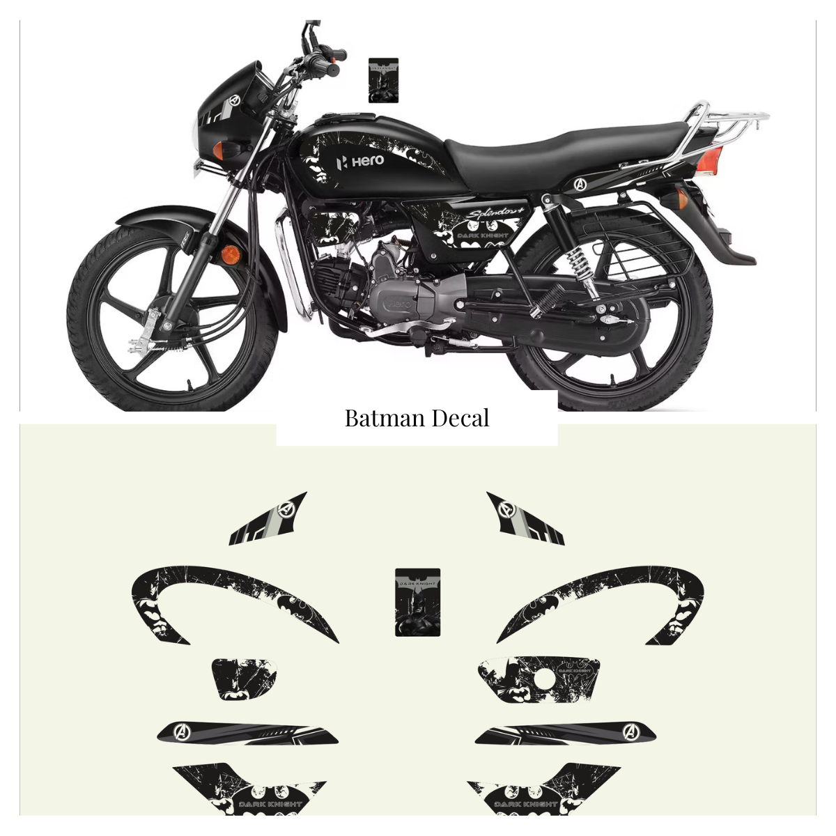 Hero Splendor - Dark Knight Decal Wrap