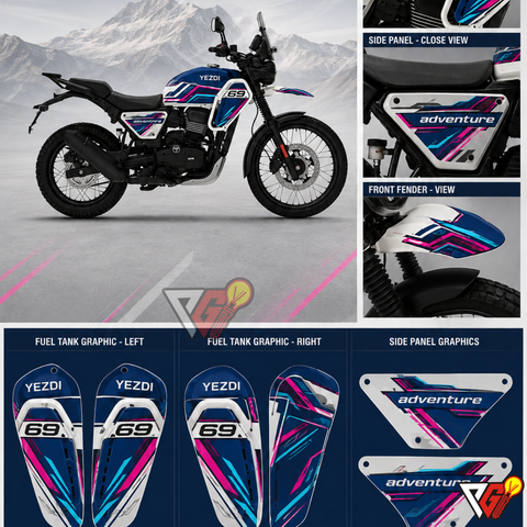 Yezdi Adventure - Racing Stripes Wrap