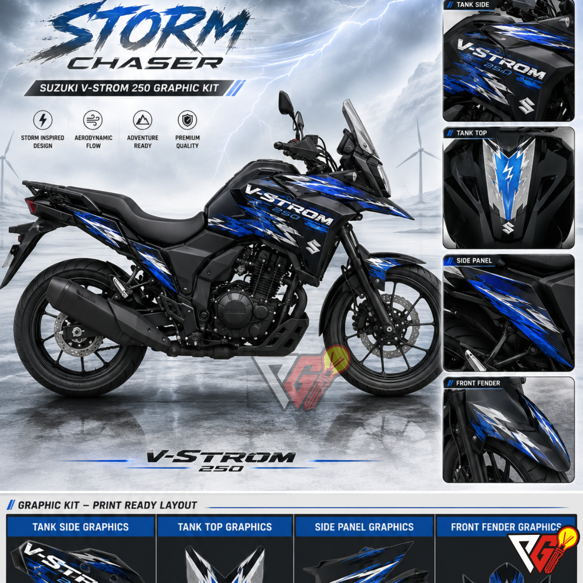 Suzuki V-Strom 250 - Storm Chaser Wrap