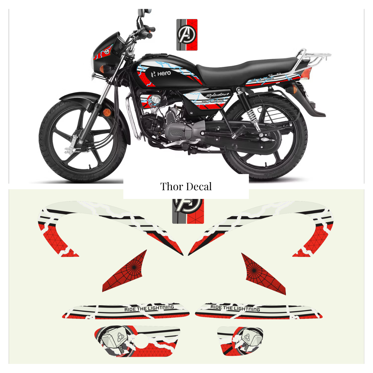 Hero Splendor - Lightning God Decal Wrap