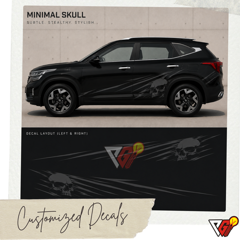 Kia Seltos - Minimal Skull Decal (Black)