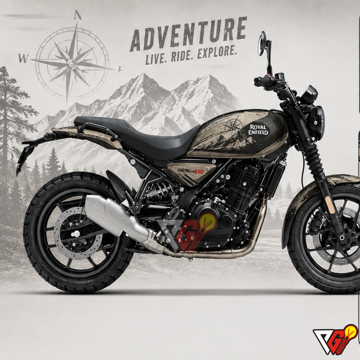 Royal Enfield Guerrilla 450 - Adventure Compass Wrap