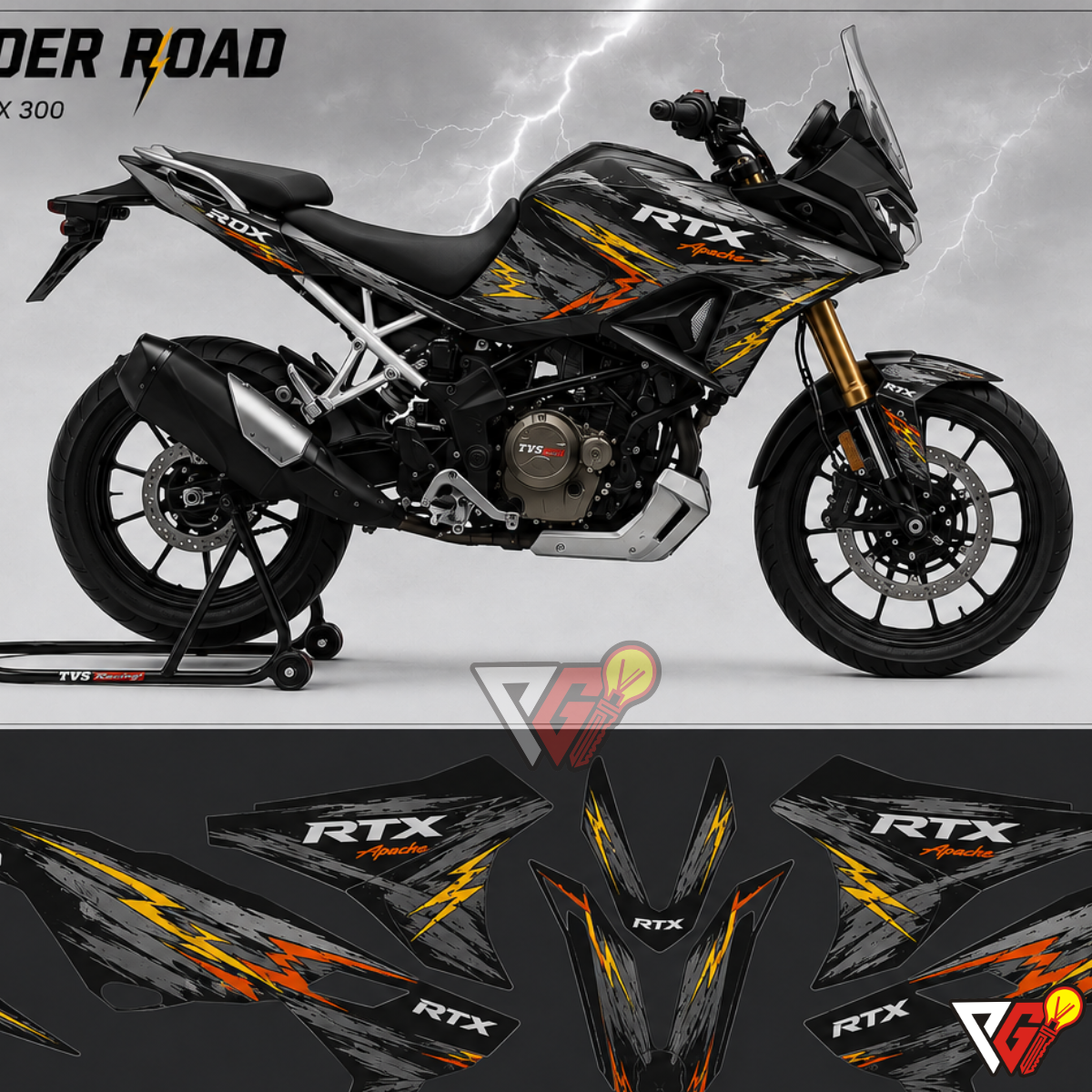 TVS Apache RTX 300 - Thunder Road Wrap
