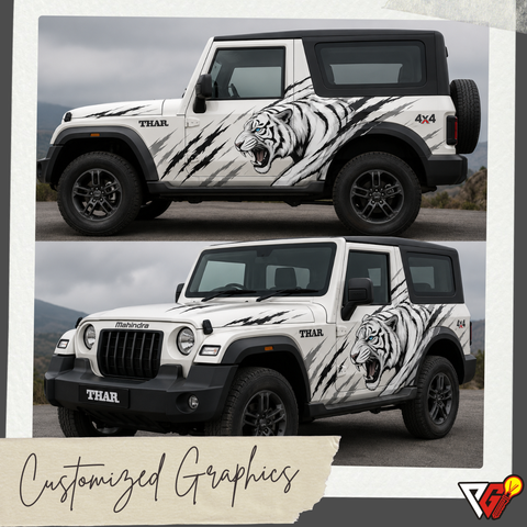 Mahindra Thar - White Tiger Wrap