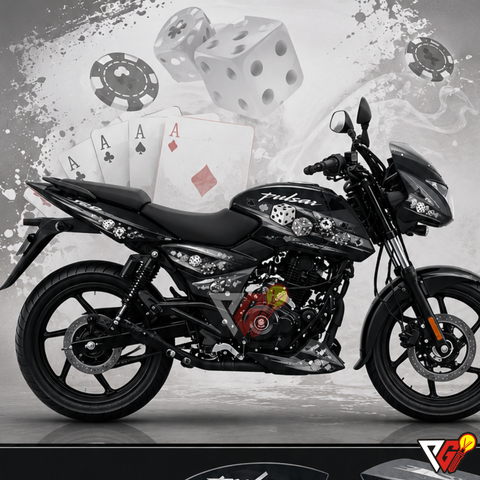 Bajaj Pulsar 220 - Poker Night Silver Wrap