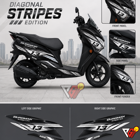 Suzuki Burgman Street EX - Diagonal Stripes Wrap