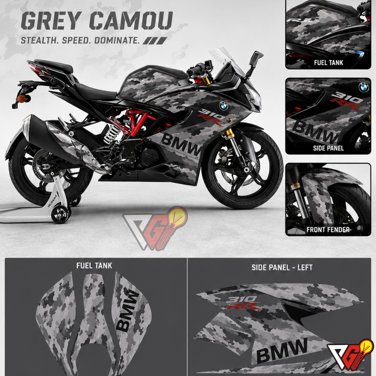 BMW RR310 - Grey Camou Wrap