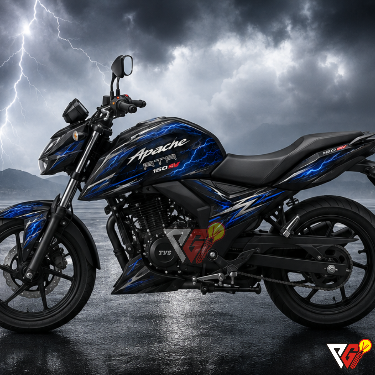 TVS Apache RTR 160 4V - Lightning Storm Wrap