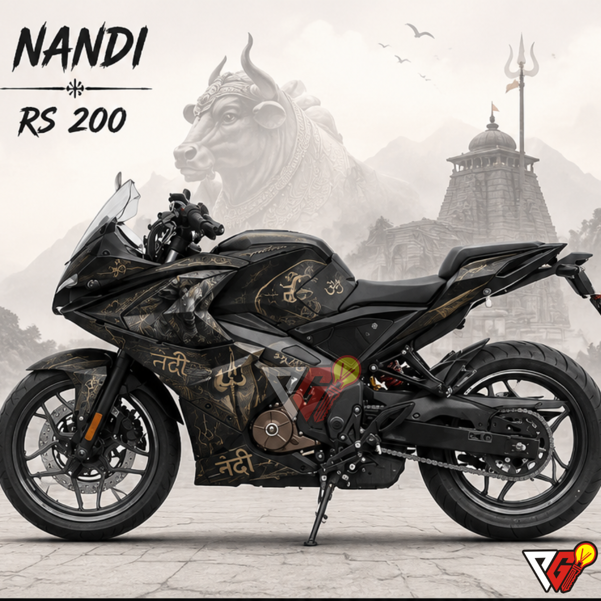Bajaj Pulsar RS200 - Nandi Gold Wrap