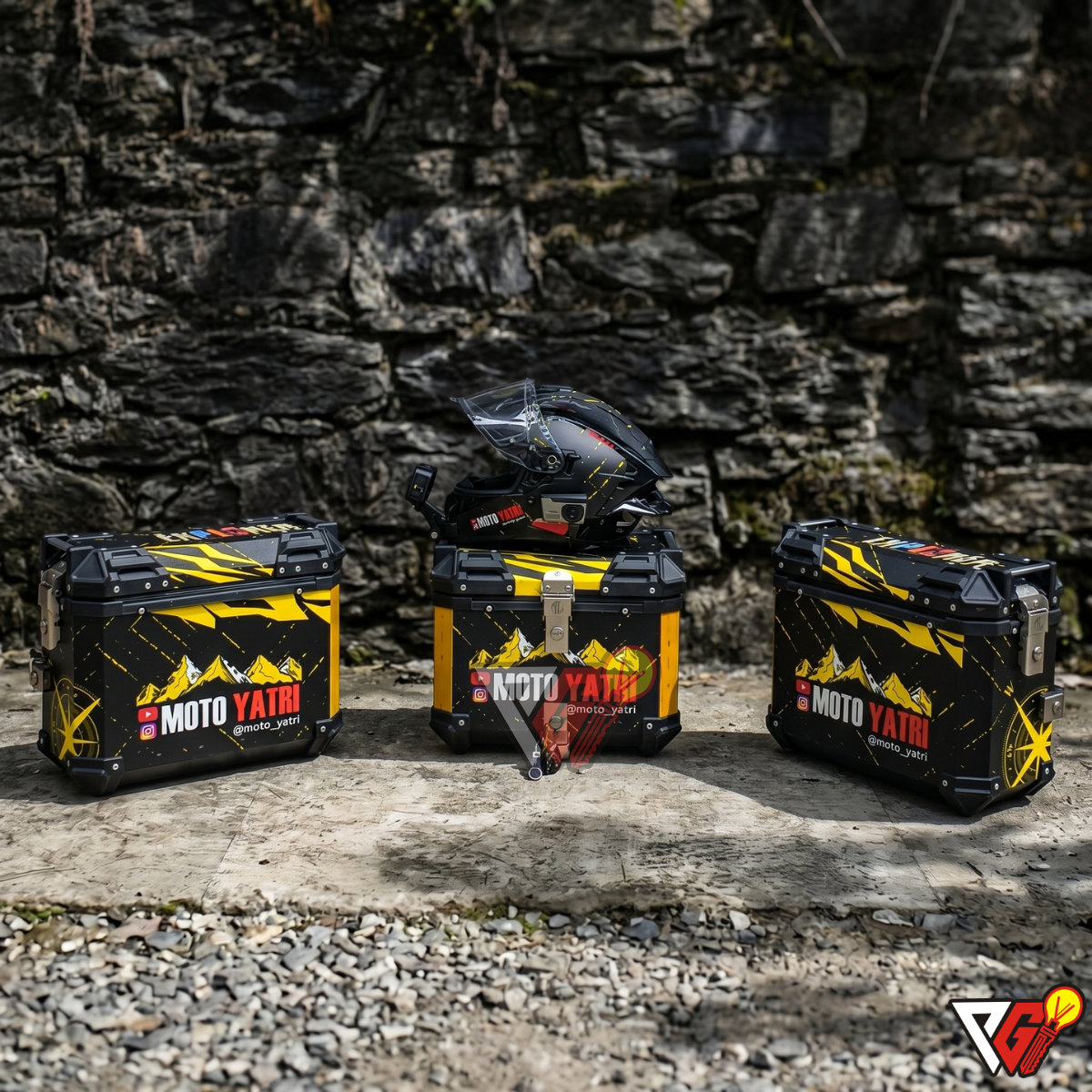 Top Box - Moto Yatri Yellow Strike Wrap