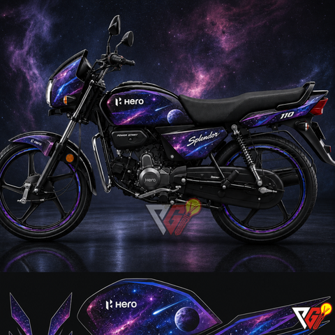 Hero Splendor - Cosmic Galaxy Wrap