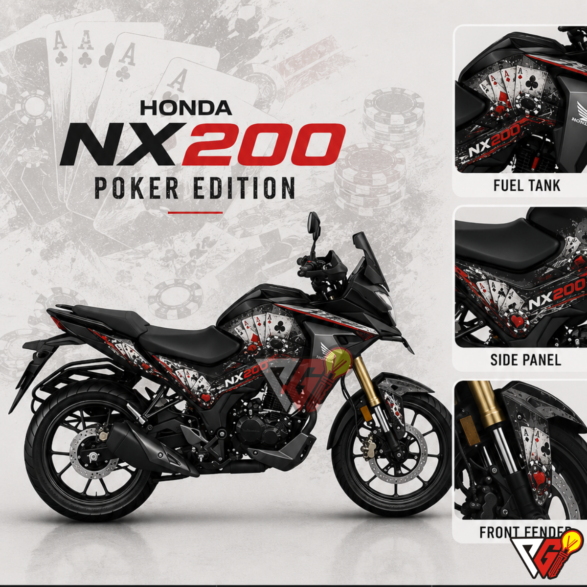 Honda NX200 - Poker Edition Wrap