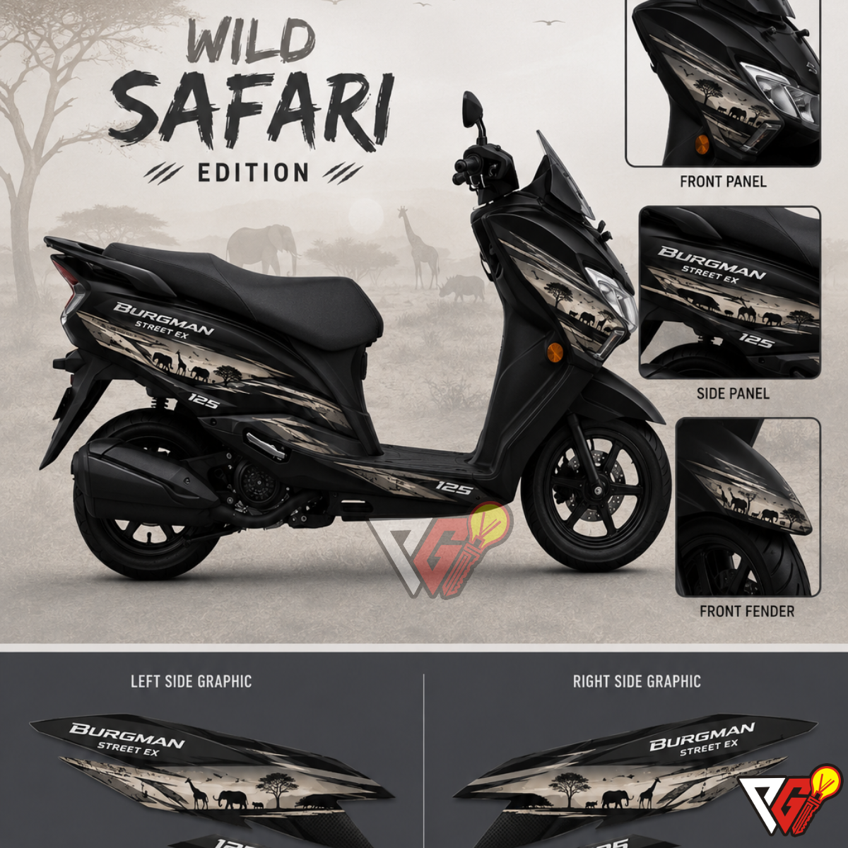Suzuki Burgman Street EX - Wild Safari Wrap