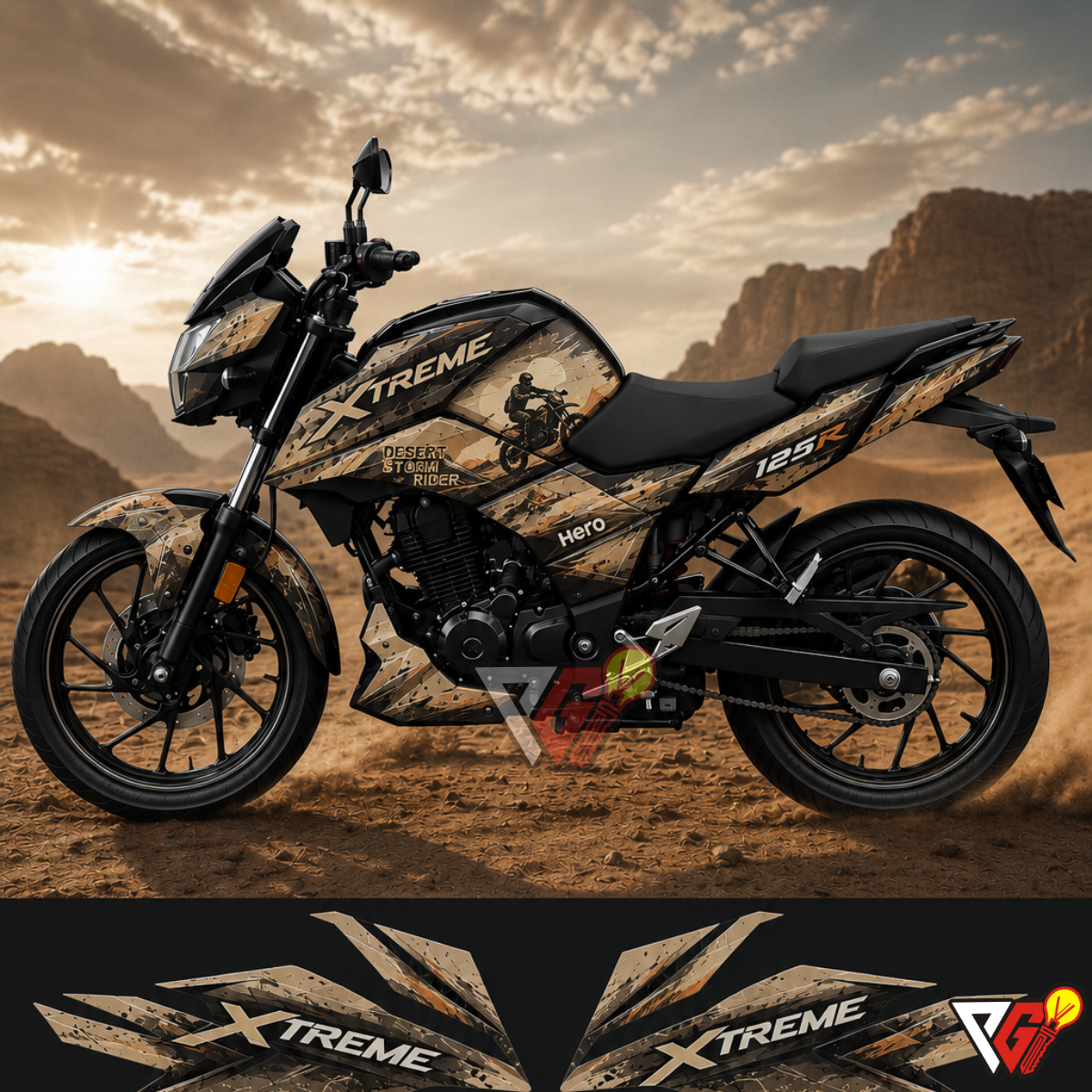 Hero Xtreme 125R - Desert Storm Rider Wrap