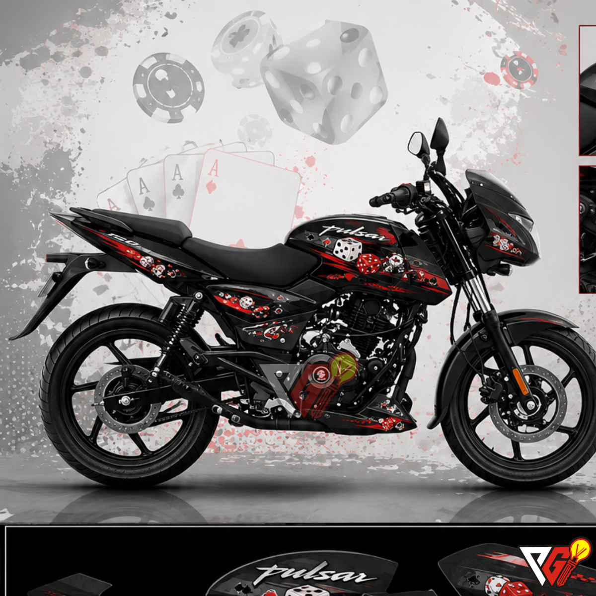 Bajaj Pulsar 220 - Poker Night Crimson Wrap