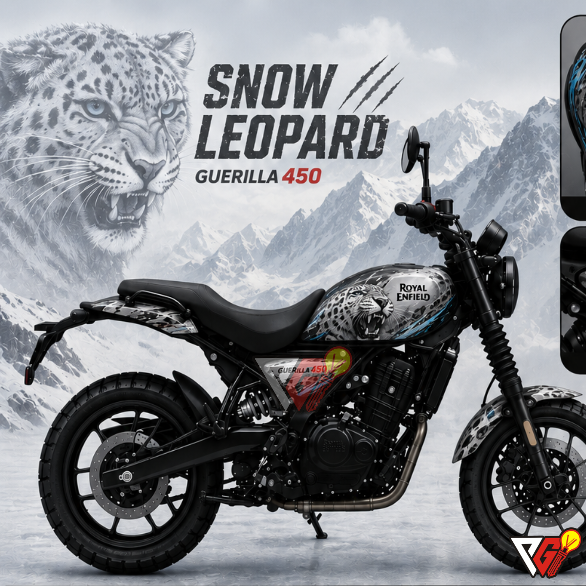 Royal Enfield Guerrilla 450 - Snow Leopard Wrap