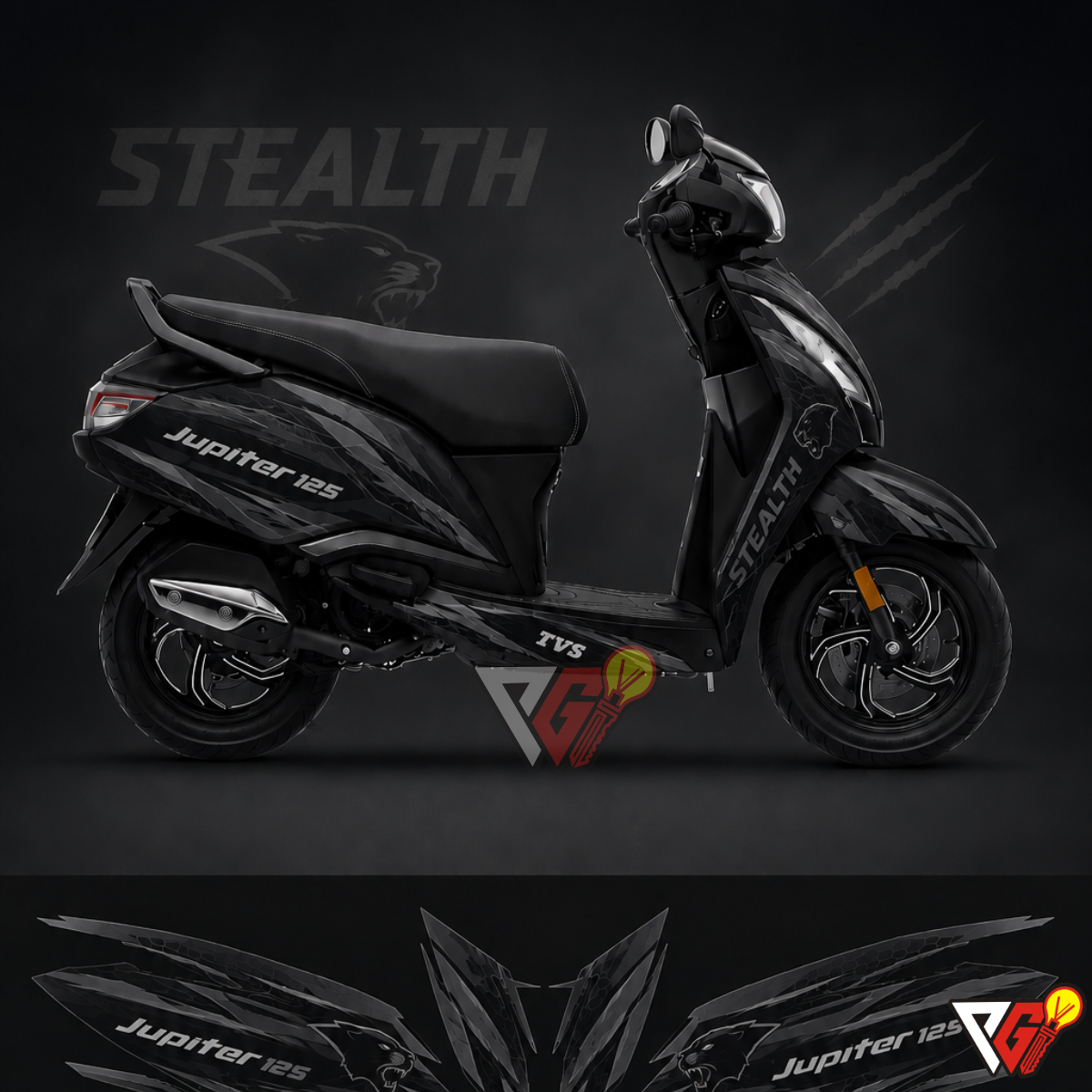TVS Jupiter 125 - Stealth Panther Wrap