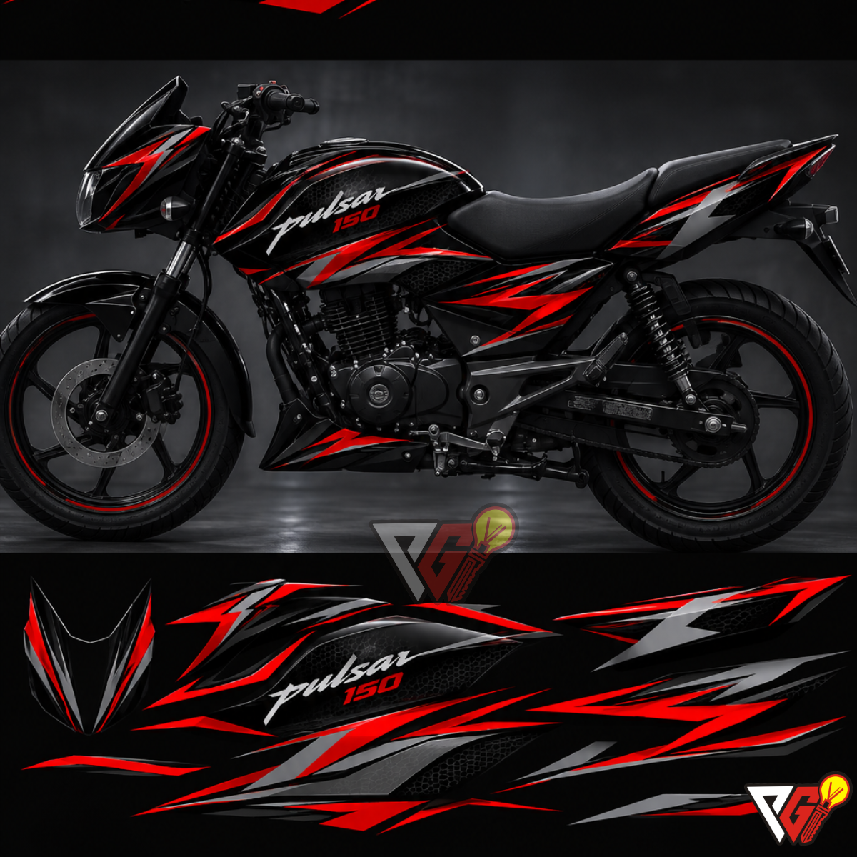 Bajaj Pulsar 150 - Racing Stripes Wrap