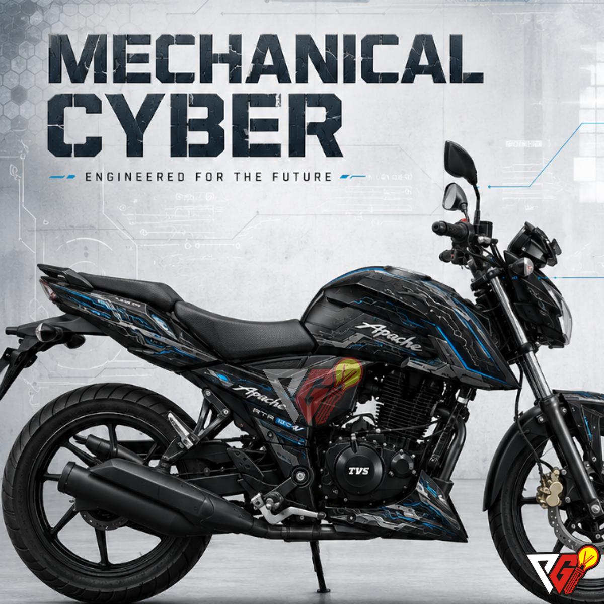 TVS Apache RTR 160 4V - Mechanical Cyber Wrap