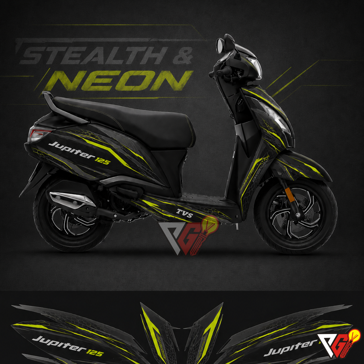 TVS Jupiter 125 - Stealth & Neon Wrap