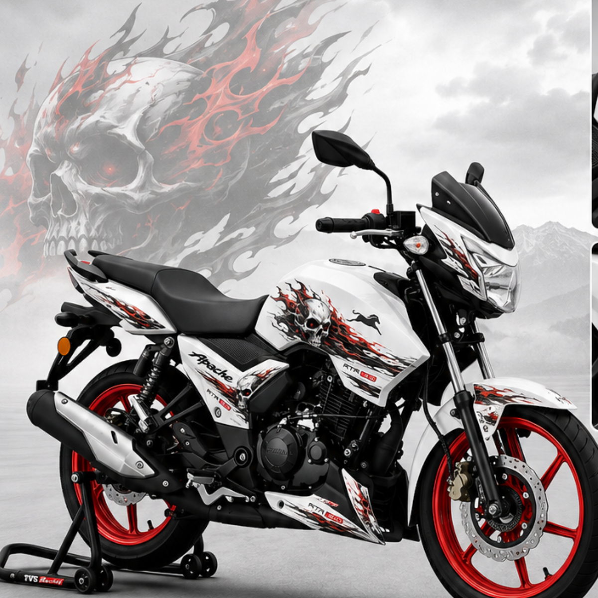 TVS Apache RTR 160 - Skull Flame Wrap
