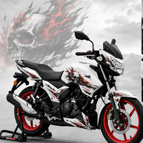 TVS Apache RTR 160 - Skull Flame Wrap