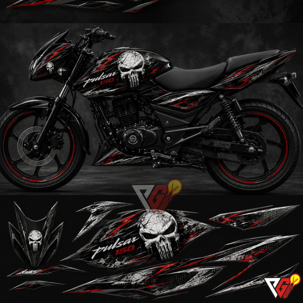 Bajaj Pulsar 150 - Firestorm Skull Wrap
