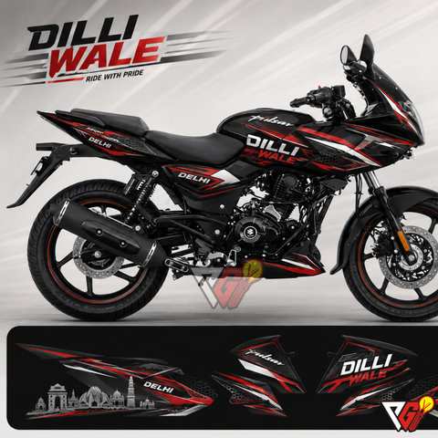 Bajaj Pulsar 220 - Dilli Wale Red Edition Wrap