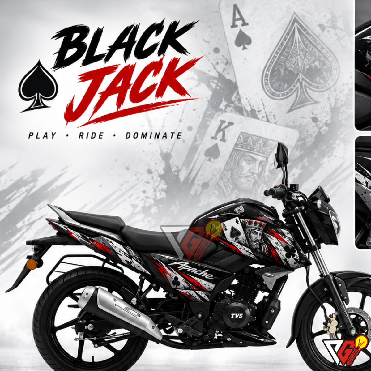 TVS Apache RTR 160 4V - Black Jack Wrap