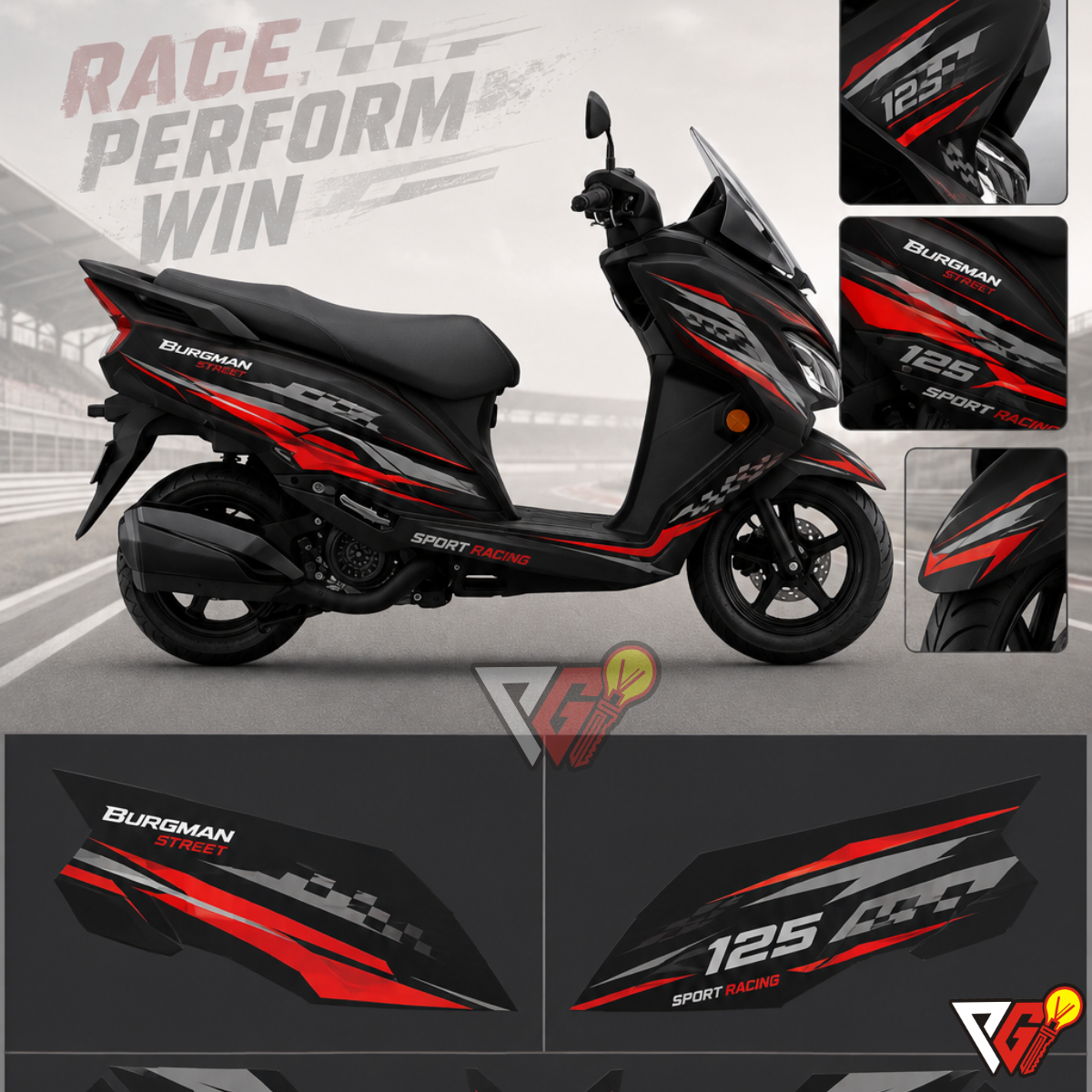 Suzuki Burgman Street EX - Sport Racing Wrap