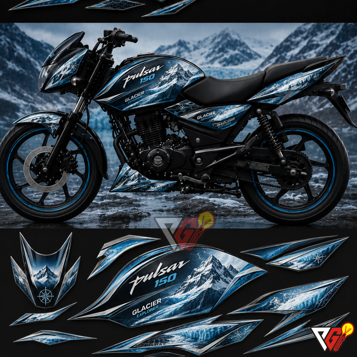 Bajaj Pulsar 150 - Glacier Explorer Wrap