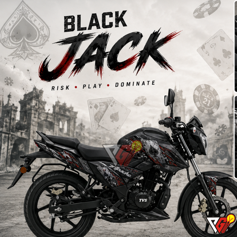 TVS Apache RTR 160 4V - Black Jack Risk Wrap