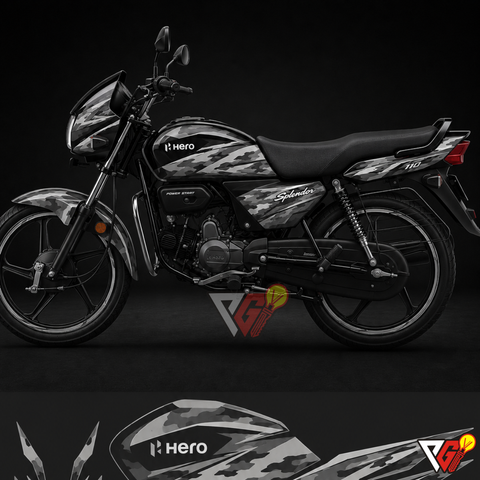 Hero Splendor - Grey Camo Wrap